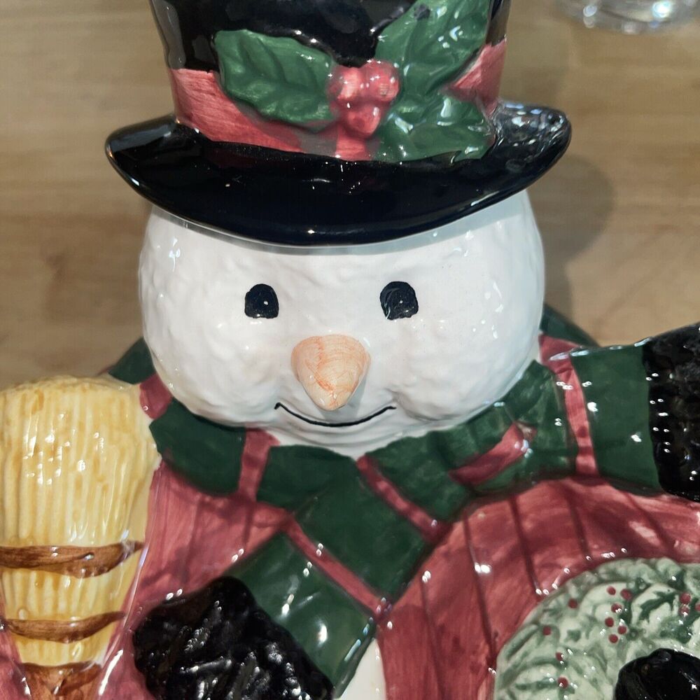 Alliance Power Ceramic Snowman Candy Dish Cottagecore Grannycore Kitschcore